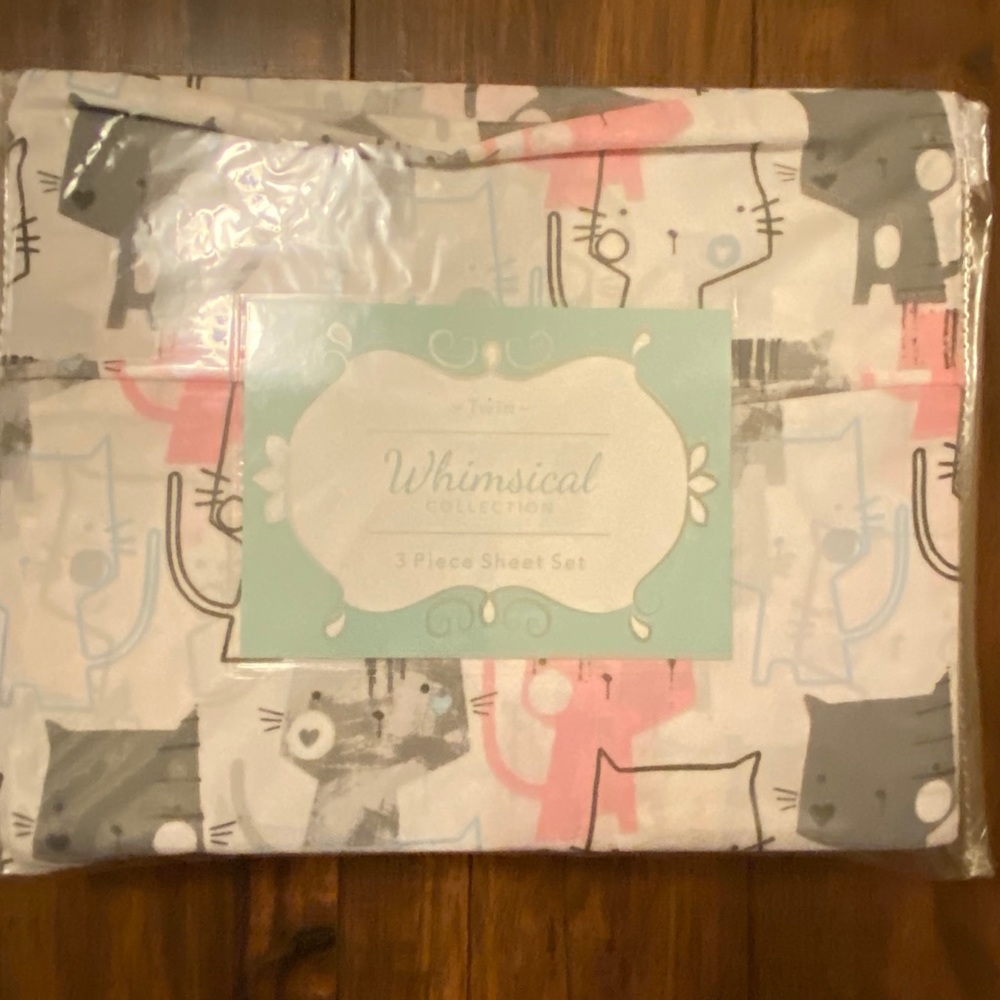 Whimsical collection twin cat sheets